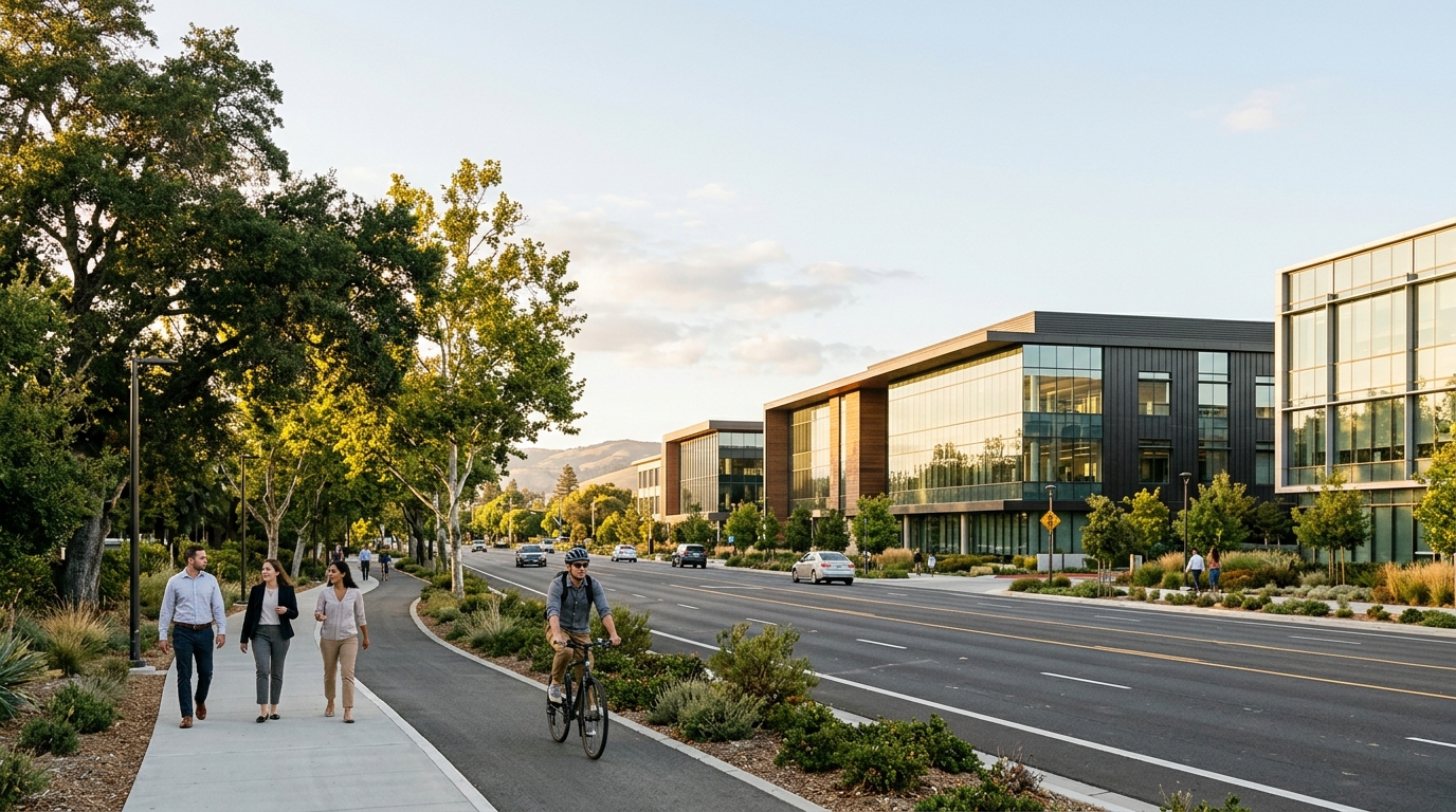 Central Arques employment district in East Sunnyvale California