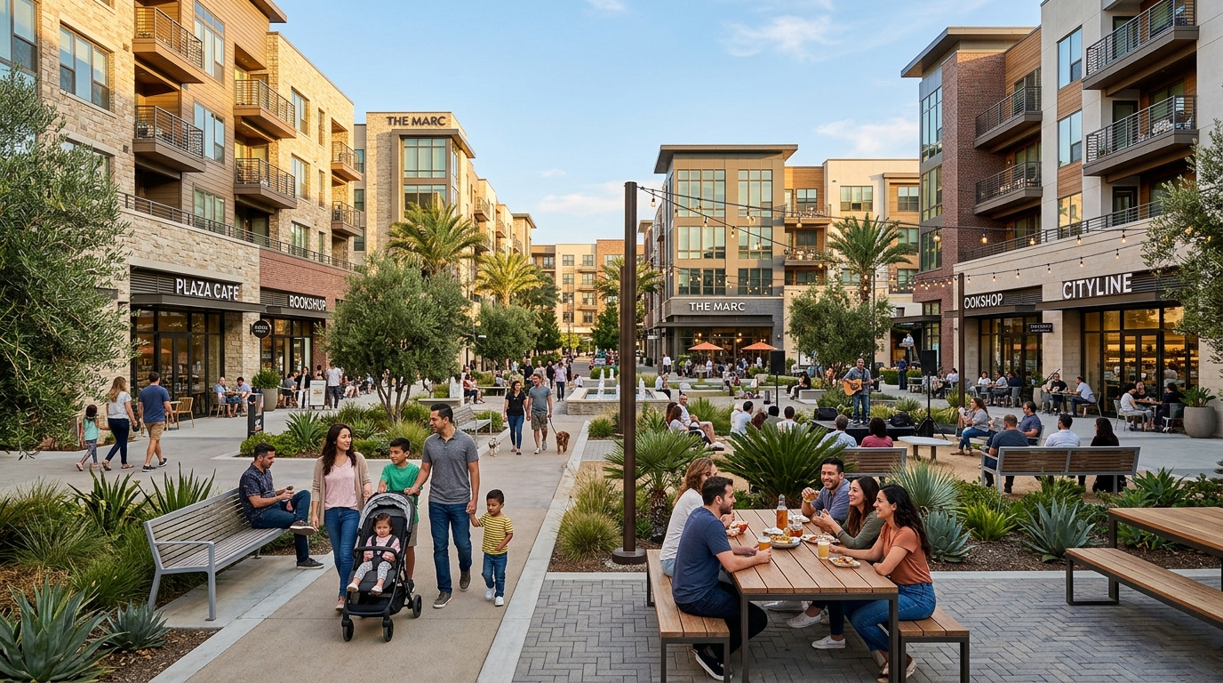 Cityline Sunnyvale modern downtown public spaces