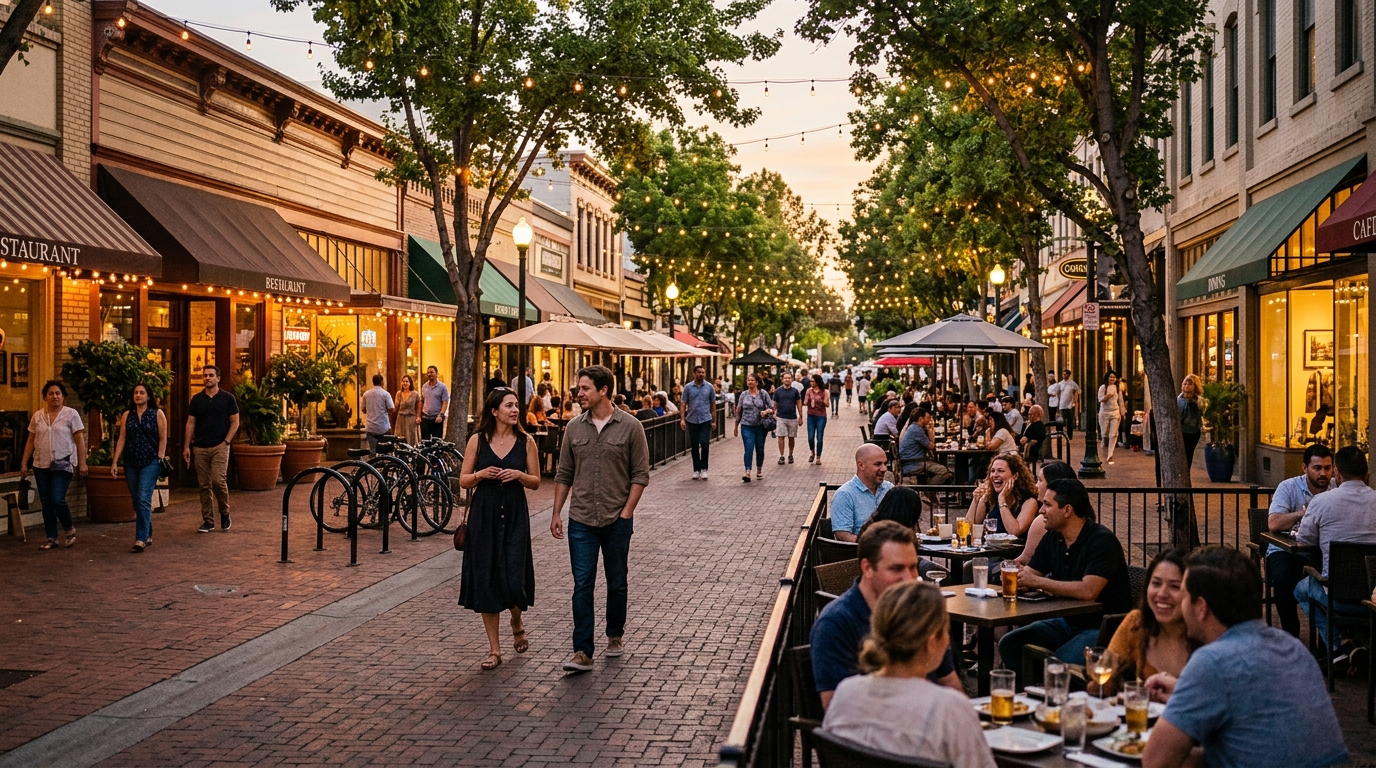 Historic Murphy Avenue pedestrian district in Downtown Sunnyvale